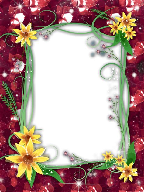 Download Red Flower Frame Transparent Image Hq Png Image Freepngimg