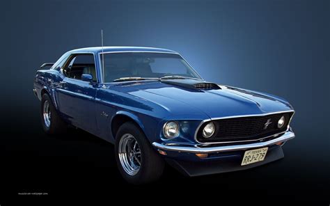69 Mach 1 Mustang Blue Wallpaper