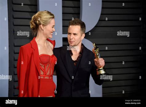 Leslie Bibb Left And Sam Rockwell Winner Of The Award For Best