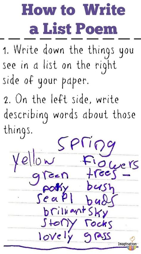 List Poems Fun Poetry With Kids Writing And Learning