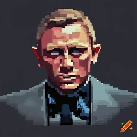 Pixel James Bond 2d Digital Artwork On Craiyon