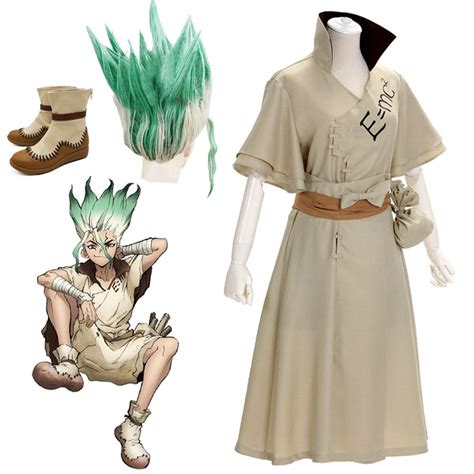 Short fashion spiky layered anime cosplay wig light brown women mens boys male short straight party costume dress synthetic wig. Anime Dr. Stone Senku Ishigami Cosplay Costume For Man ...