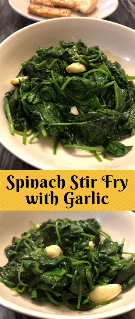 Spinach Stir Fry With Garlic Oh Snap Lets Eat
