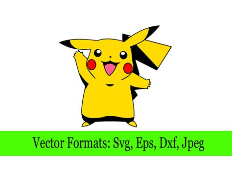 Pikachu Svg File Vector Design In Svg Eps Dxf And Jpeg Format For
