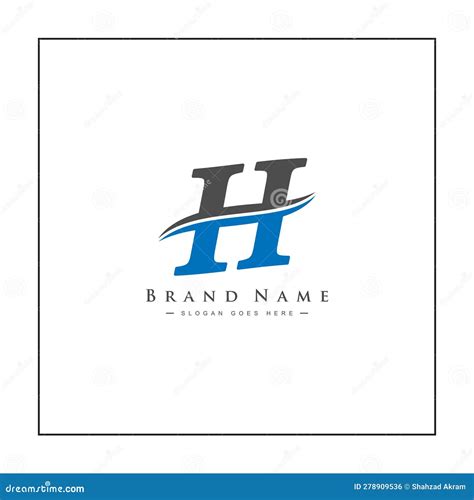 Initial Letter H Logo Minimal Monogram Logo Stock Vector