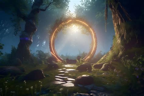 Premium Ai Image Enchanted Forest Portal With Magical Stone Circle