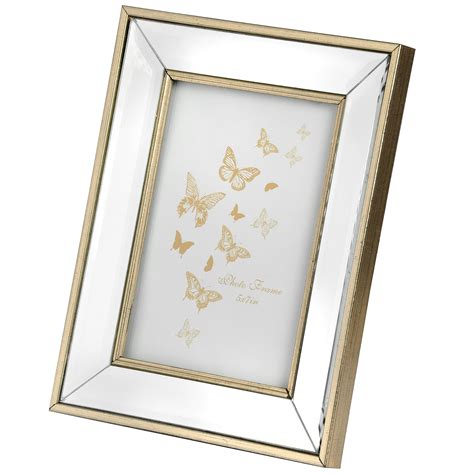 Small Rectangle Mirror Bordered Photo Frame 4x6 Wholesale By Hill