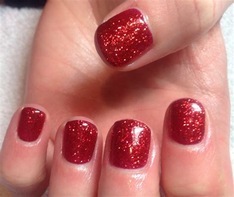 red glitter gel nails  expression nails
