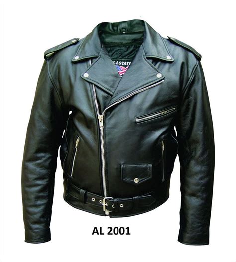 Size 46 Mens Classic Black Belted Leather Motorcycle Biker Jacket