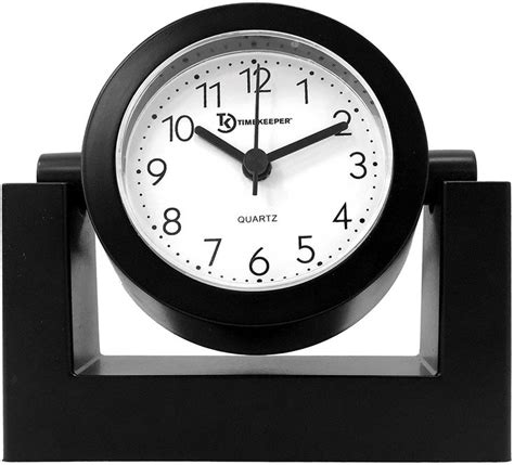 Timekeeper Tk6851 Desktop Swivel Clock For Desk Shelf Tabletop