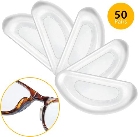 50 Pairs Eyeglass Nose Pads Soft Silicone Nose Pads Anti Slip Adhesive Nose Pads For