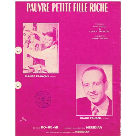 PARTITION DE CLAUDE FRANCOIS PAUVRE PETITE FILLE RICHE