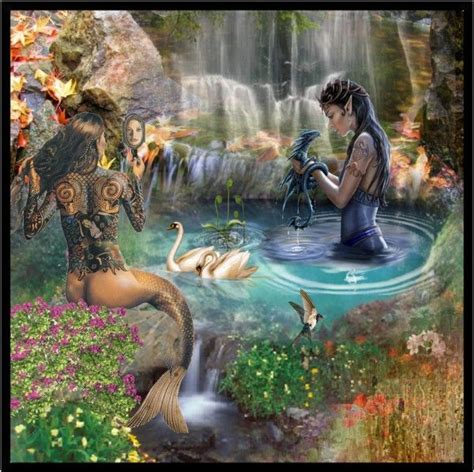 Fantasy Fairies Meet Mermaids At The Waterfall By Skorps Liked