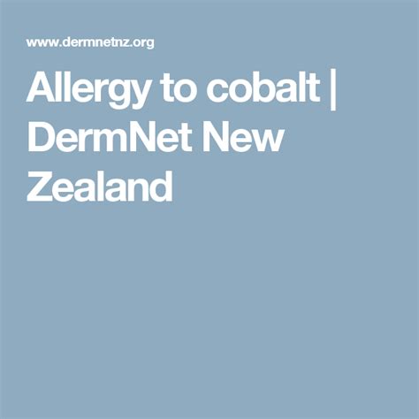 Allergy To Cobalt Dermnet New Zealand Allergies Pitted Keratolysis