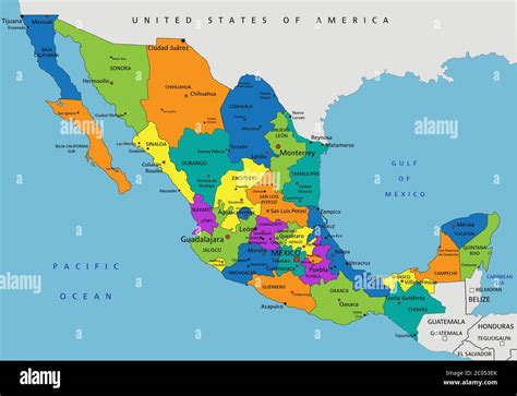 Map Of Mexico Labeled