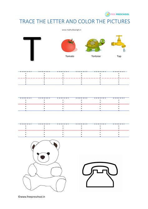 Free Printable Preschool Worksheets Tracing Letters T
