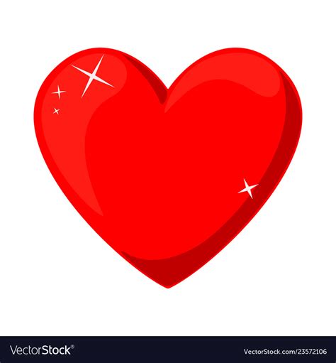 Cartoon Red Heart Symbol Royalty Free Vector Image