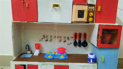 How To Make Kitchen Set Using Cardboard Miniature Cardboard Kitchen