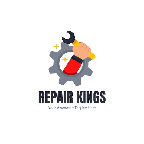 Free Vector Flat Design Mechanical Repair Logo Template