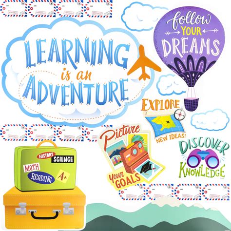 Travel And Adventure Bulletin Board Set 47 Pieces Mardel 3816311