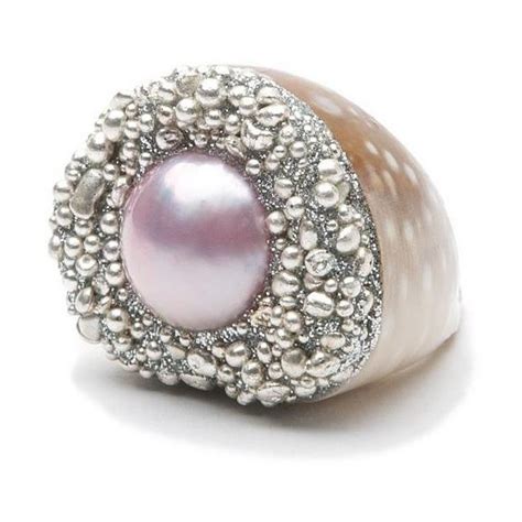Silver Pink Pearl Shell Ring Gemstone Jewelry Pink Pearl Pearls