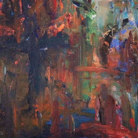 Mid Century Modern Abstract Expressionism Skyline Scene Oc Painting