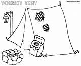 Tent Coloring Coloringway sketch template