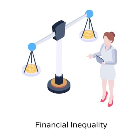 Premium Vector An Isometric Concept Icon Of Financial Inequality