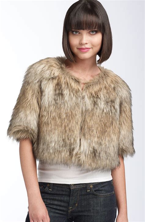 juicy couture faux fur crop jacket nordstrom