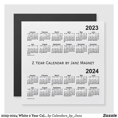 2023 2024 White 2 Year Calendar By Janz Magnet Magnetic