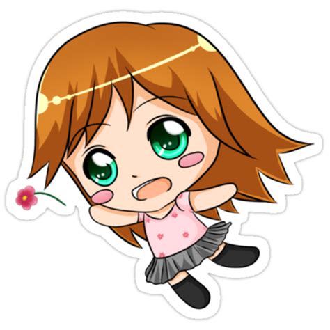 Chibi Girl Flower Stickers By Kayleigh18 Redbubble