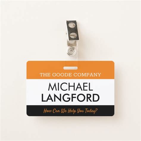 Employee Name Badge Custom Text And Color Basic