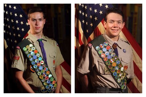 Two Boy Scouts To Receive The Rank Of Eagle Scout Scoutings Highest