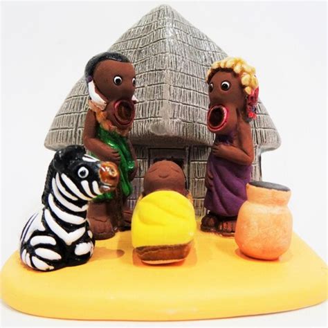 Ethiopian Nativity Scene Handmade In Clay 1 Block Etsy