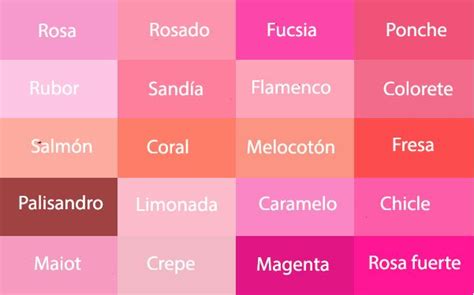 pin de sheccid parga en cuartos nombres de colores paletas de color rosa carta de colores