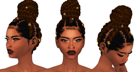 Sims 4 Cc💕 — Ebonixsims Ebonix Goddess Bun 100 Original