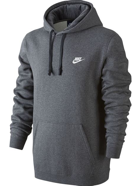 Nike Nsw Club Fleece Pullover Mens Hoodie Grey 804346 071