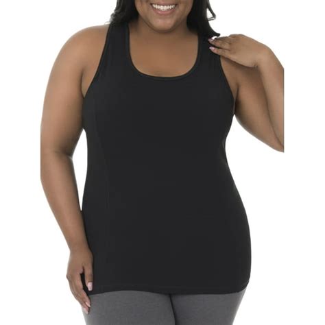 Fruit Of The Loom Womens Plus Size Strappy Built In Bra Tank