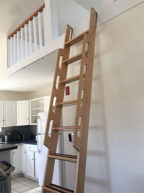 Marine Style Maple Loft Ladder With A Honey Maple Finish And A Vertical