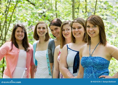 Group Of College Girls Stock Photo Image Of Casual Happy 9331576