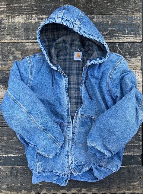 Carhartt Denim Hooded Jacket As Is Boardwalk Vintage