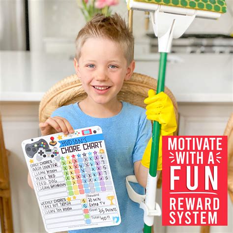 Video Game 1 Kids Chore Chart Magnetic 1 Kid Behavior Chart For Home