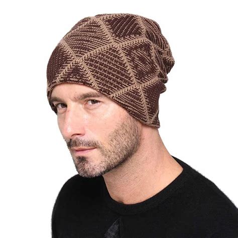 New Fashion Winter Plaid Knit Cap Winter Outdoor Hooded Cap Ski Warm