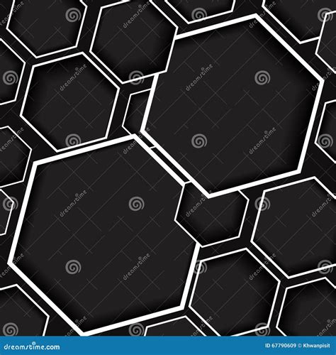 Gray And Black Hexagon Background Stock Vector Illustration Of Design