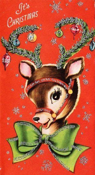 Christmas Card ~ Reindeer Vintage Christmas Images Old Christmas Old