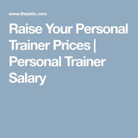 Raise Your Personal Trainer Prices Personal Trainer Salary Personal