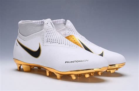 Nike Phantom Vsn Elite Df Fg Flyknit White Metallic Gold Soccer Cleat