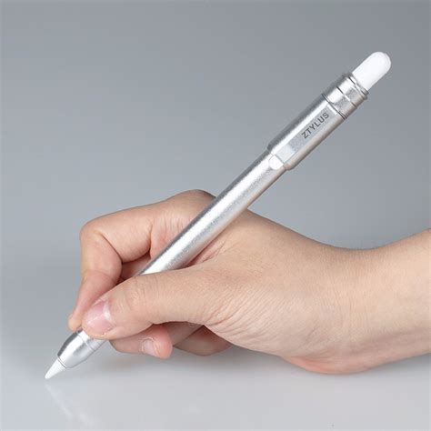 For use with supported ipad tablets. Ztylus Slim Apple Pencil Metal Case: Retractable Tip Plata ...