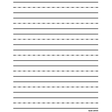 Dotted Line Writing Paper Template