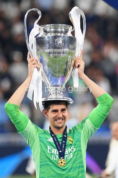 Thibaut Courtois Real Madrid Champions League Trophy 2022 Images